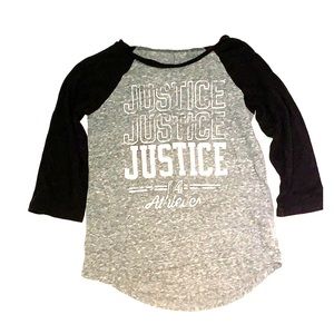 Justice children’s 3/4 length sleeve